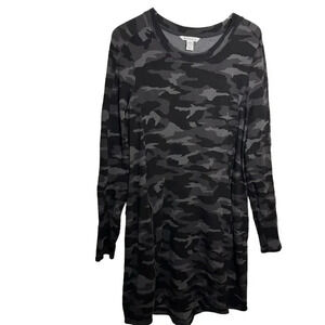 Athleta Balance Dress Long Sleeve Black Luxe Camo Print Pocket Size XL T XL Tall